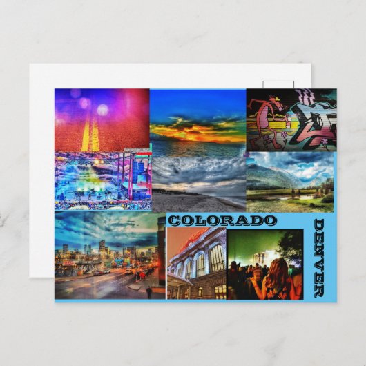 KLEURRIJKE DENVER; COL.ORADO FEESTDAGENKAART (Voorkant / Achterkant)