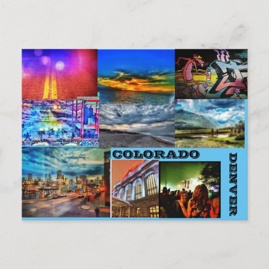 KLEURRIJKE DENVER; COL.ORADO FEESTDAGENKAART (Voorkant)