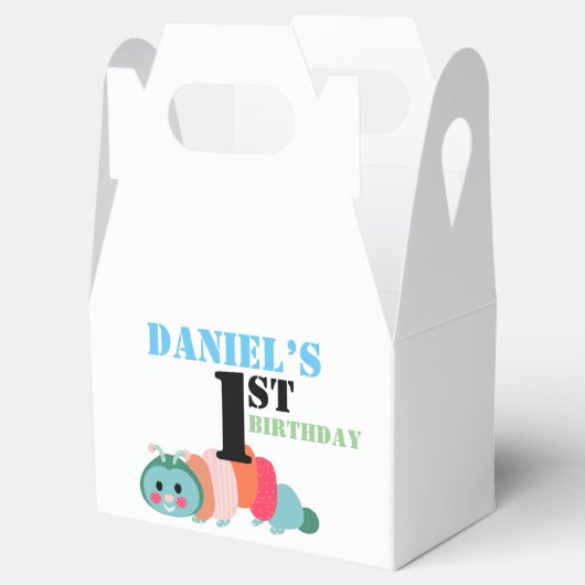 Kleurrijke derde pijler eerste geboortenavor bedankdoosjes (Geopend)