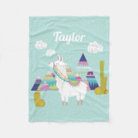 Kleurrijke Desert Alpaca Gepersonaliseerde Fleece 