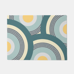 Kleurrijke design cirkels en polka stippen decorat deurmat