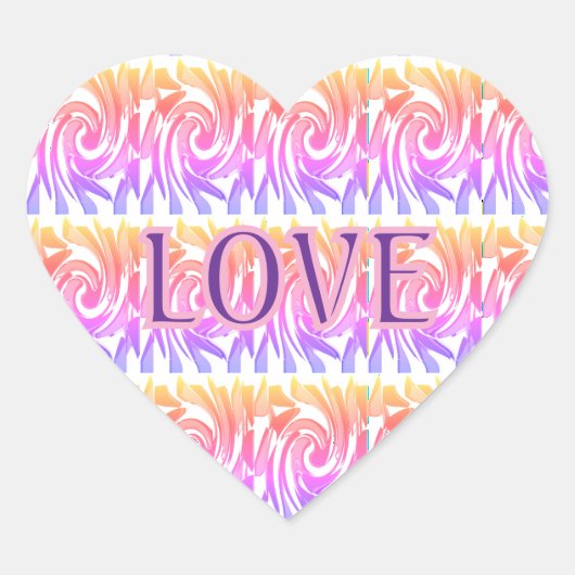 Kleurrijke Design Hart Stickers (Voorkant)