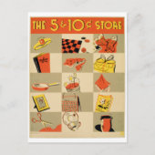 Kleurrijke Detailhandel Vijf en de Opslag WPA van Briefkaart (Voorkant)