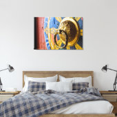 Kleurrijke deurklopper canvas afdruk (Insitu (Slaapkamer))