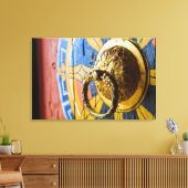 Kleurrijke deurklopper canvas afdruk (Insitu (Woonkamer))