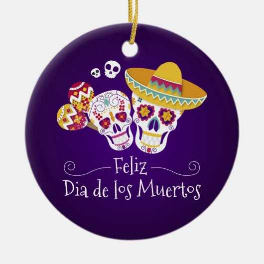 Kleurrijke Dia de los Muertos | Keramische ornamen Keramisch Ornament (Voorkant)