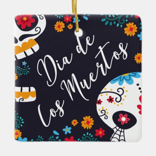 Kleurrijke Dia de los Muertos | Keramische ornamen Keramisch Ornament (Voorkant)