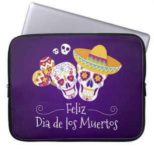Kleurrijke Dia de los Muertos   Laptop Sleeve