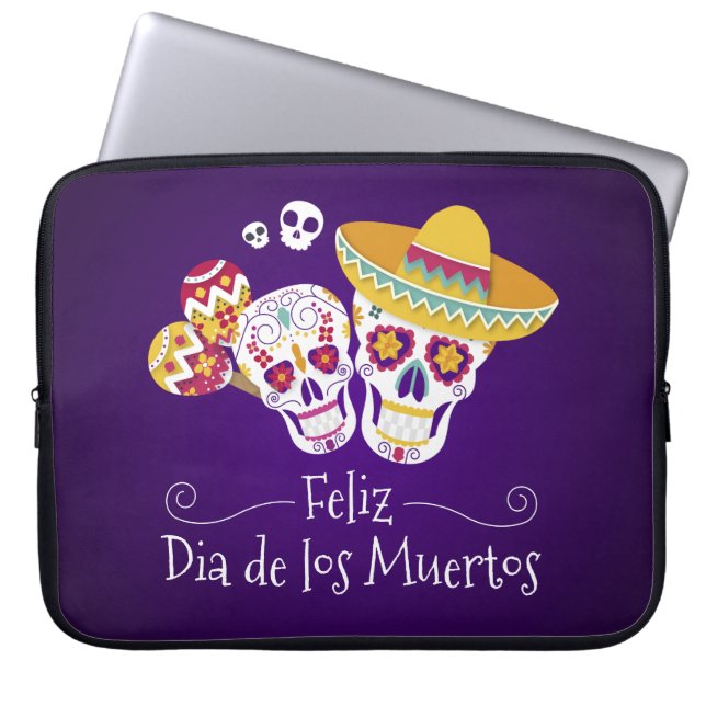 Kleurrijke Dia de los Muertos | Laptop Sleeve (Voorkant)