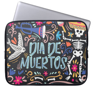 Kleurrijke Dia de los Muertos   Laptop Sleeve