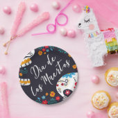 Kleurrijke Dia de los Muertos | Papieren Bordje (Feest)