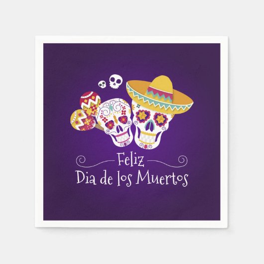 Kleurrijke Dia de los Muertos | Servet (Voorkant)
