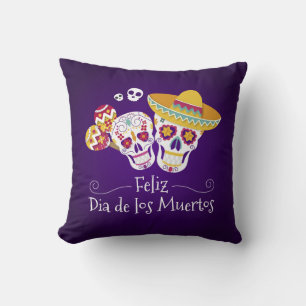 Kleurrijke Dia de los Muertos   Sierkussens Kussen