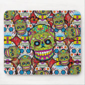 Kleurrijke Dia de los Muertos Skulls Muismat (Voorkant)