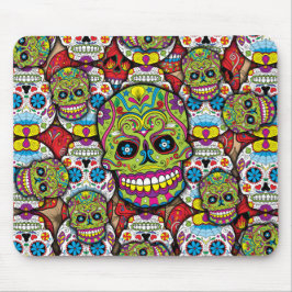 Kleurrijke Dia de los Muertos Skulls Muismat