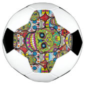 Kleurrijke Dia de los Muertos Skulls Voetbal (Gedraaid)