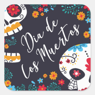 Kleurrijke Dia de los Muertos   STICKER