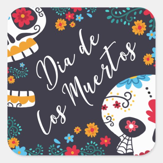 Kleurrijke Dia de los Muertos | STICKER (Voorkant)