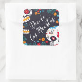 Kleurrijke Dia de los Muertos | STICKER (Tas)