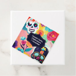 Kleurrijke Dia De Los Muertos suikerschedel Bedankjes Labels