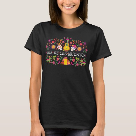 Kleurrijke Dia de los Muertos T-shirt (Voorkant)
