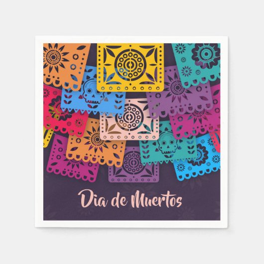 Kleurrijke Dia de Muertos banners | Servet (Voorkant)