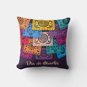 Kleurrijke Dia de Muertos banners   Sierkussens Kussen