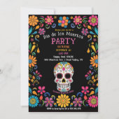 💀 Kleurrijke Día de Muertos Feestuitnodiging Kaart (Voorkant)