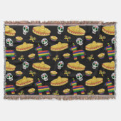 Kleurrijke Día de Muertos Mexicaanse Feest Deken (Voorkant)