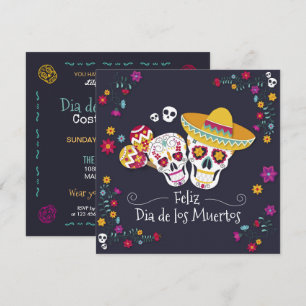 Kleurrijke Dia de Muertos Party   Uitnodiging