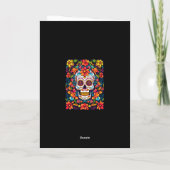 Kleurrijke Dia de Muertos☠️ Suikerschedel Feestdagen Kaart (Achterkant)