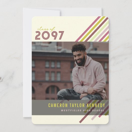 Kleurrijke diagonaal-band fotogradatiepartij kaart (Voorkant)