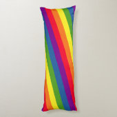 Kleurrijke diagonaal-homonaalregenboogvlag lichaamskussen (Achterkant (Verticaal))