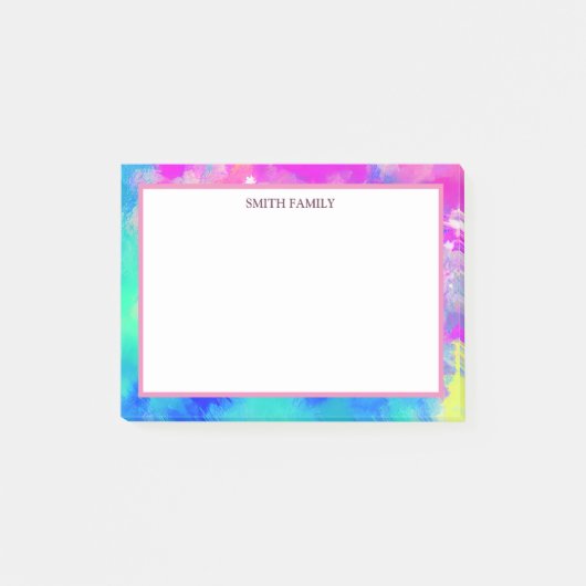 Kleurrijke diagonaal-strips post-it® notes (Voorkant)