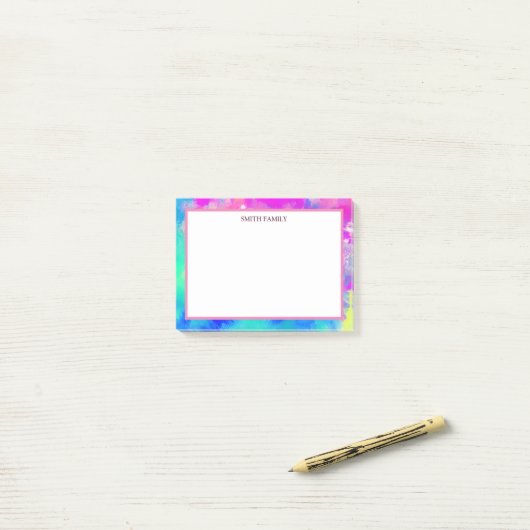 Kleurrijke diagonaal-strips post-it® notes (Op bureau)