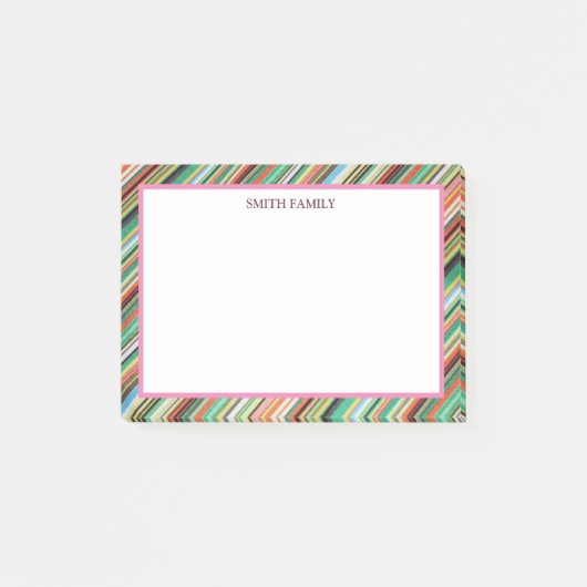 Kleurrijke diagonaal-strips post-it® notes (Voorkant)