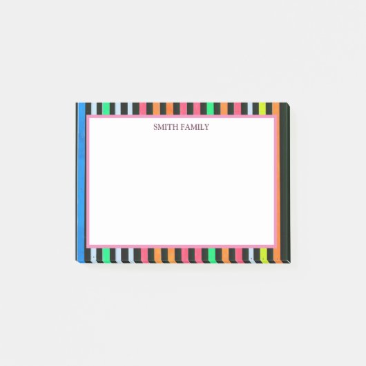 Kleurrijke diagonaal-strips post-it® notes (Voorkant)