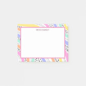 Kleurrijke diagonaal-strips post-it® notes (Voorkant)