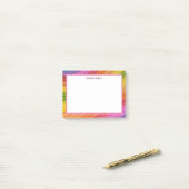 Kleurrijke diagonaal-strips post-it® notes (Op bureau)