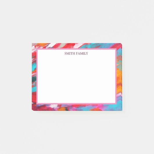 Kleurrijke diagonaal-strips post-it® notes (Voorkant)