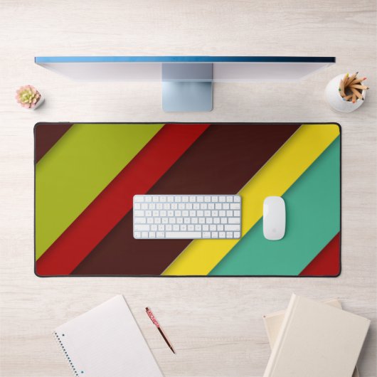 Kleurrijke Diagonal Stripes Desk Mat – Modern Pad (Kantoor 1)