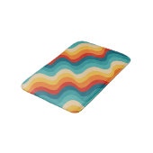 Kleurrijke diagonale golven in retro stijl badmat (Gekanteld)