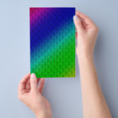 Kleurrijke diagonale strepen en bloemen flyer (Hand)