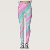 Kleurrijke diagonale strepen leggings (Voorkant)