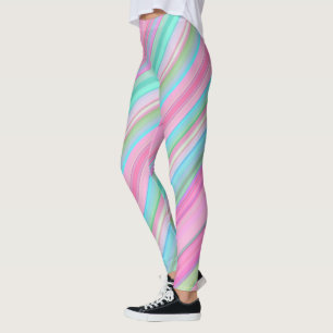 Kleurrijke diagonale strepen leggings