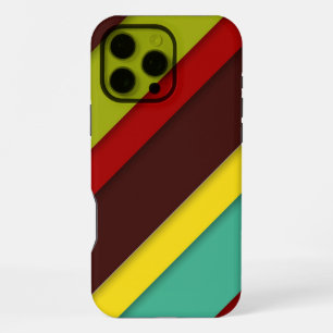 Kleurrijke diagonale strepen – Moderne regenboog iPhone 16 Pro Max Hoesje