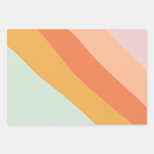 Kleurrijke diagonale strepen Retro Sweet Snoep pas Inpakpapier Vel (Voorkant 2)