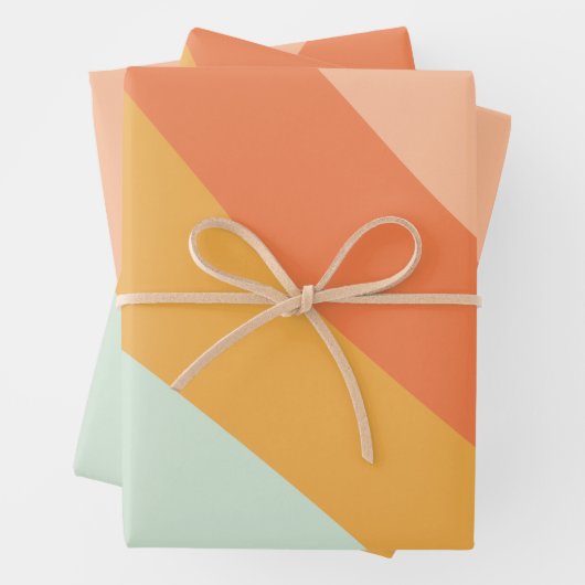 Kleurrijke diagonale strepen Retro Sweet Snoep pas Inpakpapier Vel (In situ)