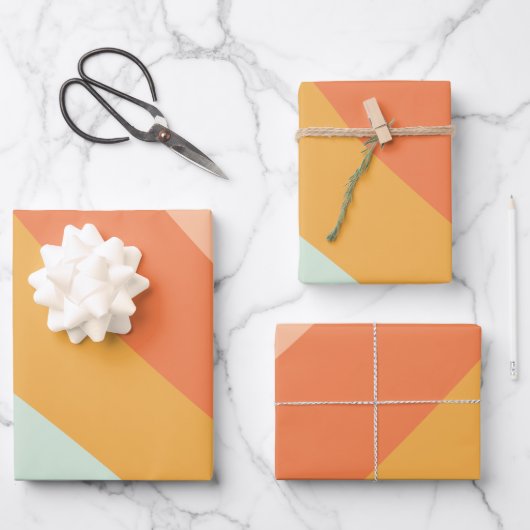 Kleurrijke diagonale strepen Retro Sweet Snoep pas Inpakpapier Vel (Voorkant)