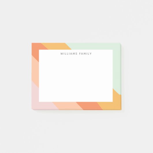 Kleurrijke diagonale strepen Retro Sweet Snoep pas Post-it® Notes (Voorkant)